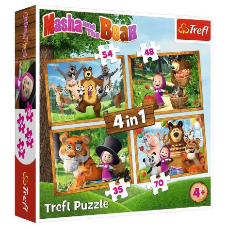Puzzle Trefl 4w1 Masza i Niedźwiedź